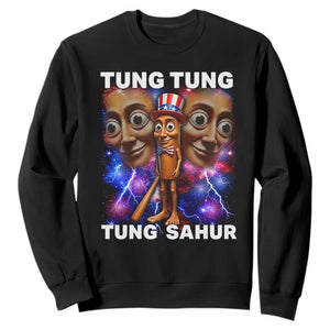 Tung Tung Sahur Italian Brainrot 4th Of July Meme Sweatshirt TS14 Black Print Your Wear