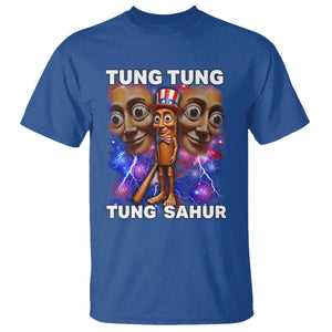 Tung Tung Sahur Italian Brainrot 4th Of July Meme T Shirt TS14 Royal Blue Print Your Wear