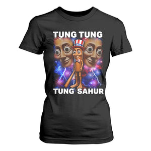 Tung Tung Sahur Italian Brainrot 4th Of July Meme T Shirt For Women TS14 Black Print Your Wear