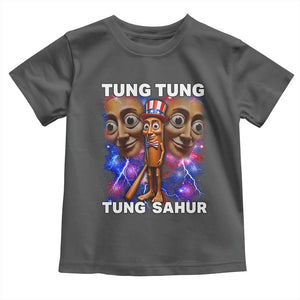 Tung Tung Sahur Italian Brainrot 4th Of July Meme Toddler T Shirt TS14 Dark Heather Print Your Wear