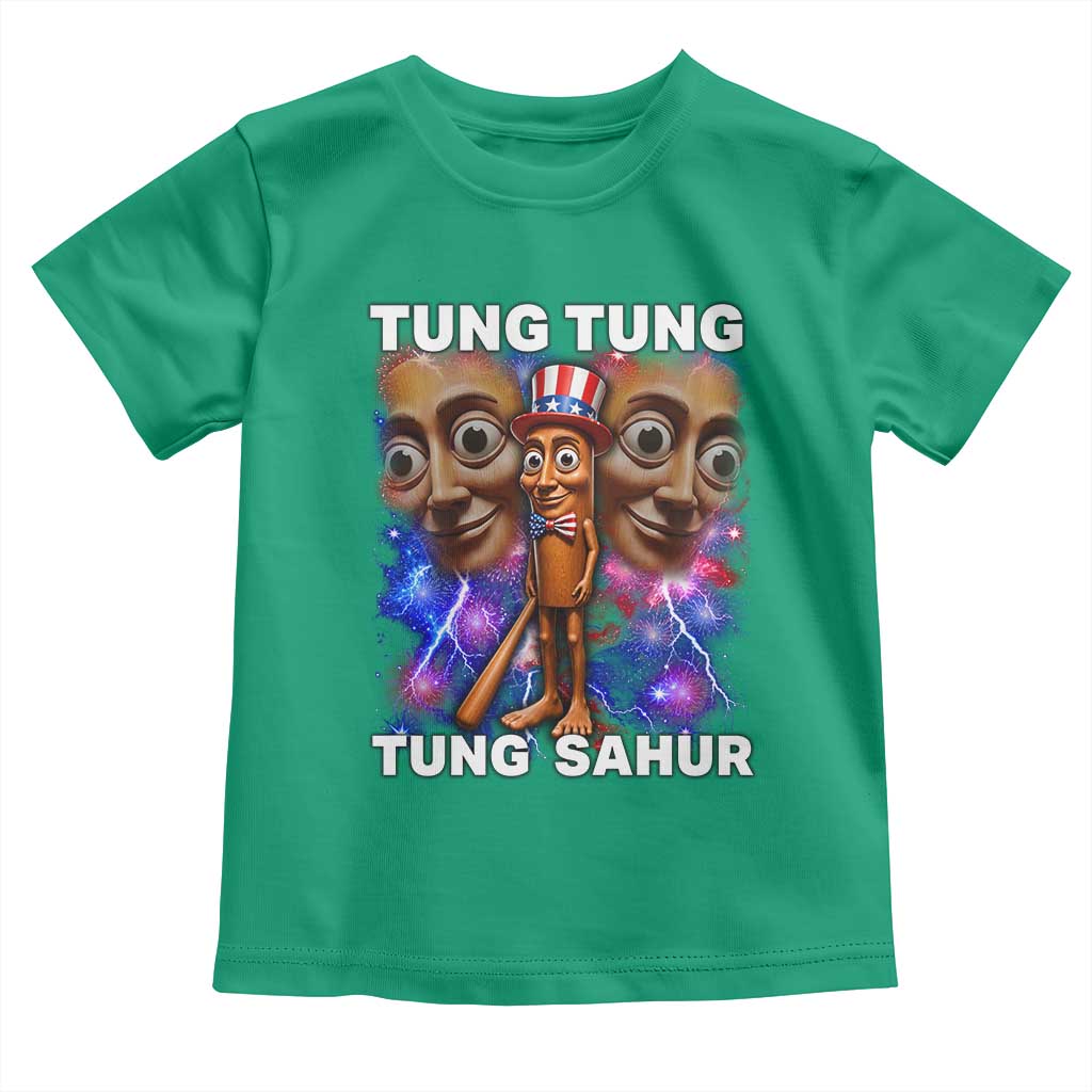 Tung Tung Sahur Italian Brainrot 4th Of July Meme Toddler T Shirt TS14 Irish Green Print Your Wear