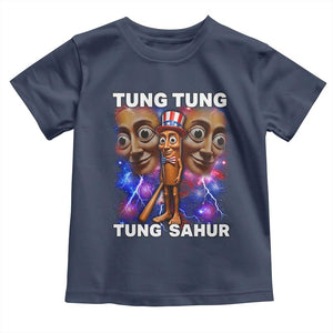 Tung Tung Sahur Italian Brainrot 4th Of July Meme Toddler T Shirt TS14 Navy Print Your Wear