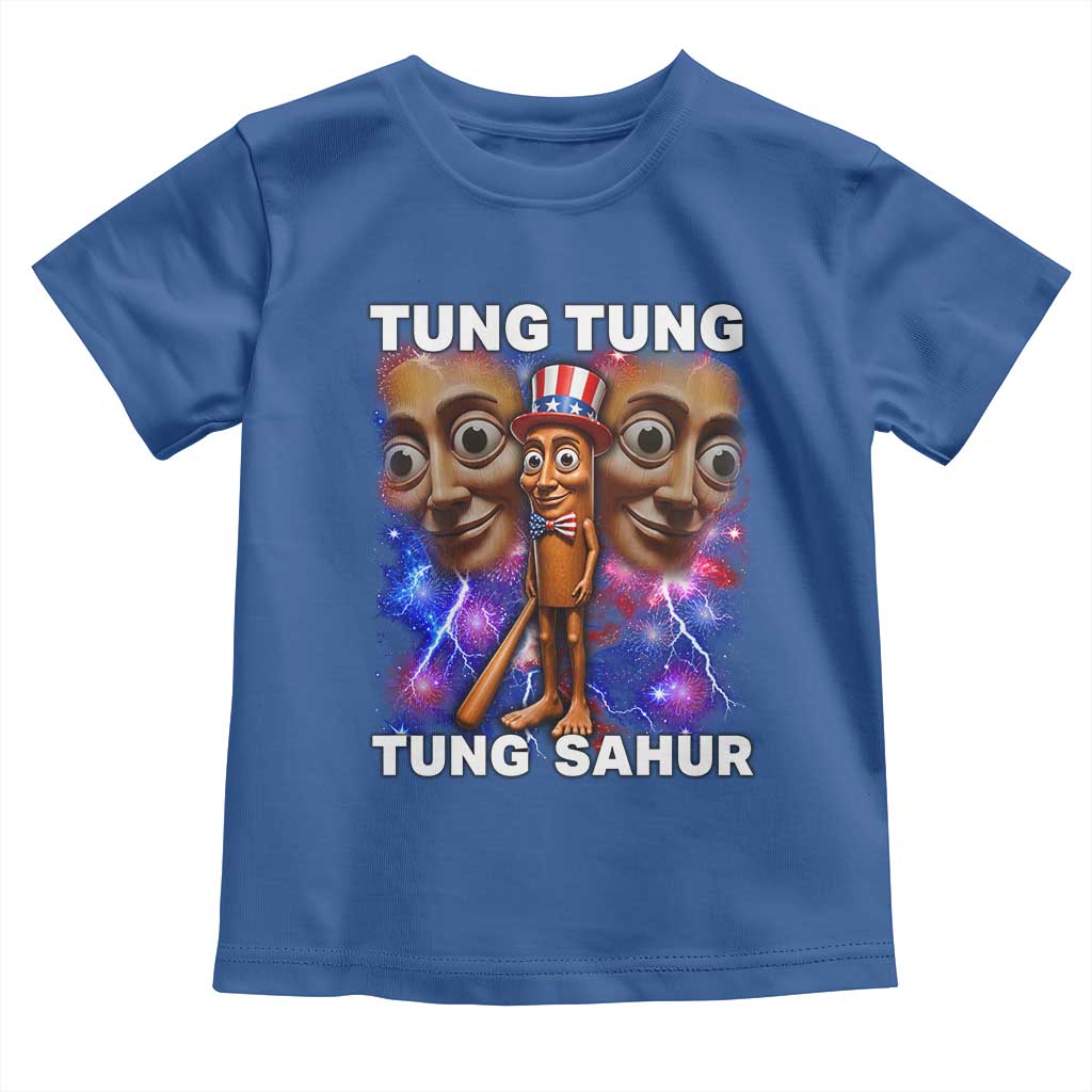 Tung Tung Sahur Italian Brainrot 4th Of July Meme Toddler T Shirt TS14 Royal Blue Print Your Wear