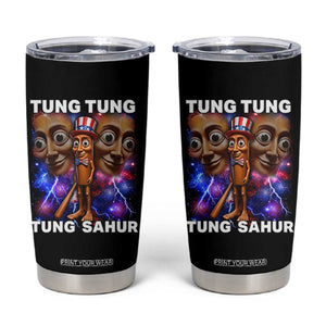 Tung Tung Sahur Italian Brainrot 4th Of July Meme Tumbler Cup TS14 Black Print Your Wear