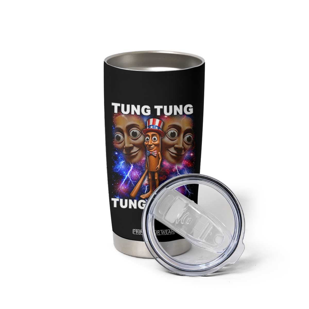 Tung Tung Sahur Italian Brainrot 4th Of July Meme Tumbler Cup TS14 Print Your Wear