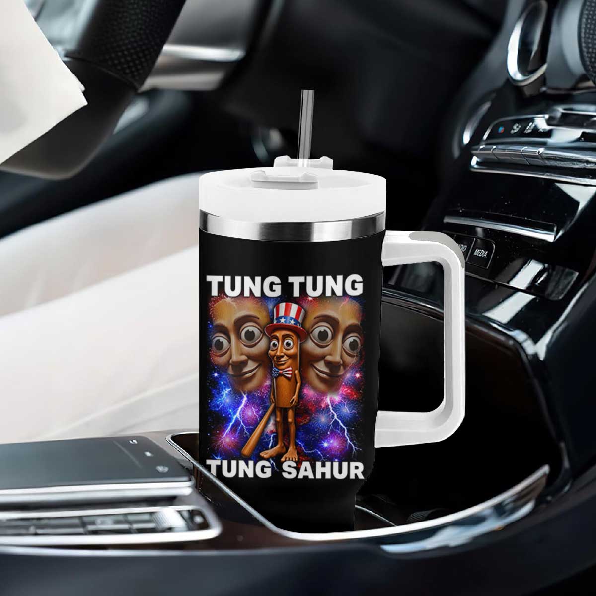 Tung Tung Sahur Italian Brainrot 4th Of July Meme Tumbler With Handle TS14 Print Your Wear