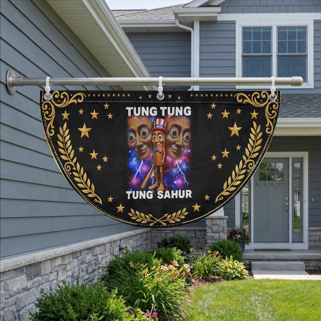 Tung Tung Sahur Italian Brainrot 4th Of July Meme Patriotic Fan Flag