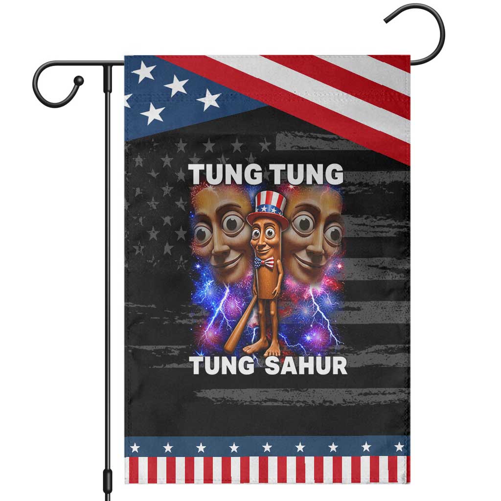 Tung Tung Sahur Italian Brainrot 4th Of July Meme Patriotic Garden Flag