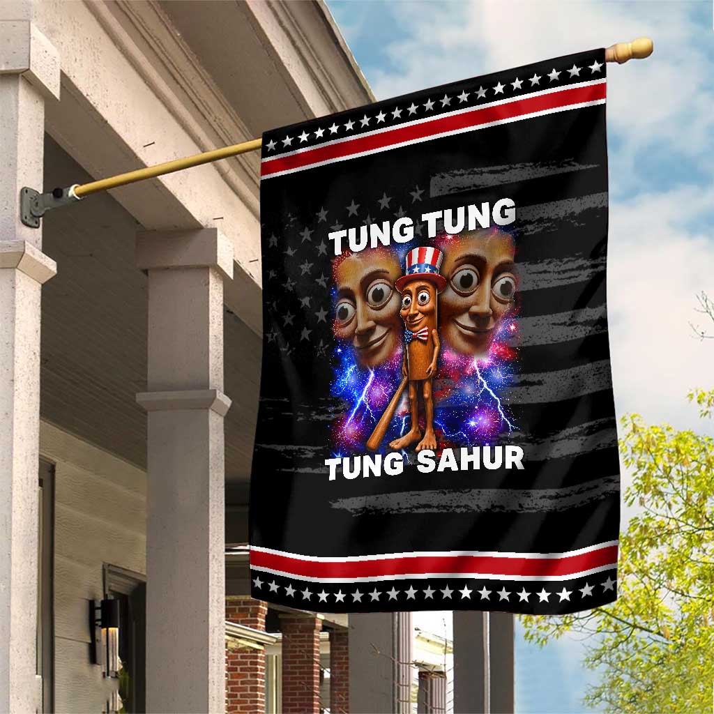 Tung Tung Sahur Italian Brainrot 4th Of July Meme Patriotic Garden Flag