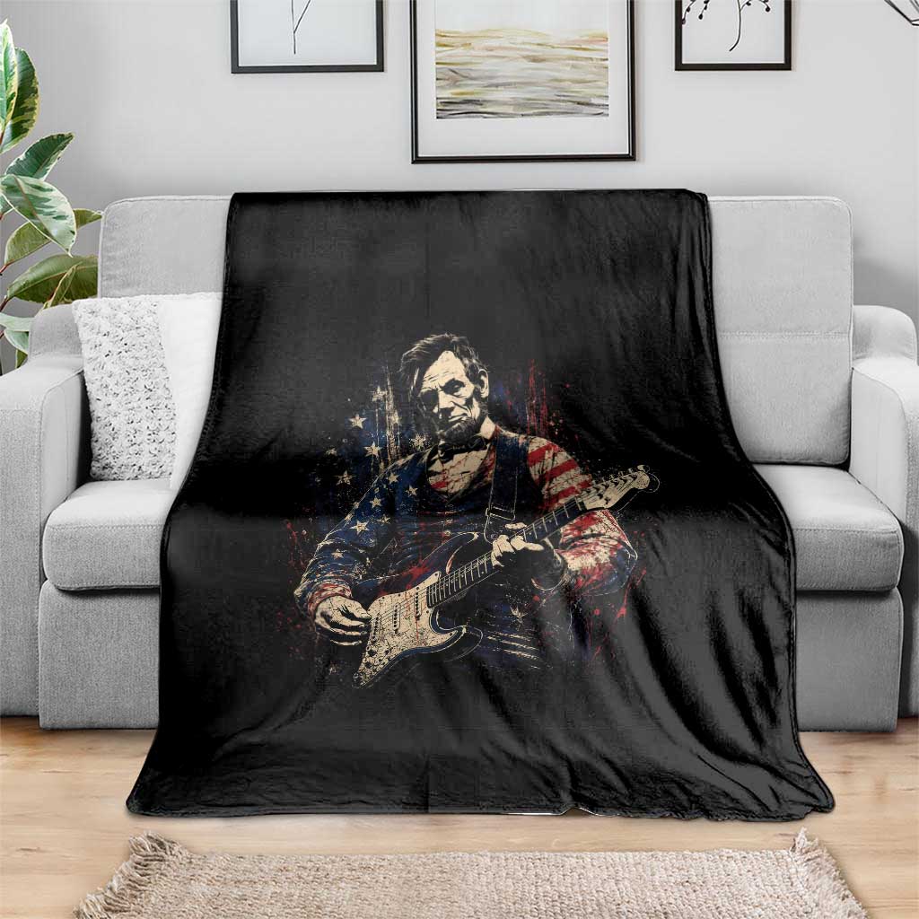 Abraham Lincoln Playing Guitar 4th of July Throw Blanket TS14 Print Your Wear