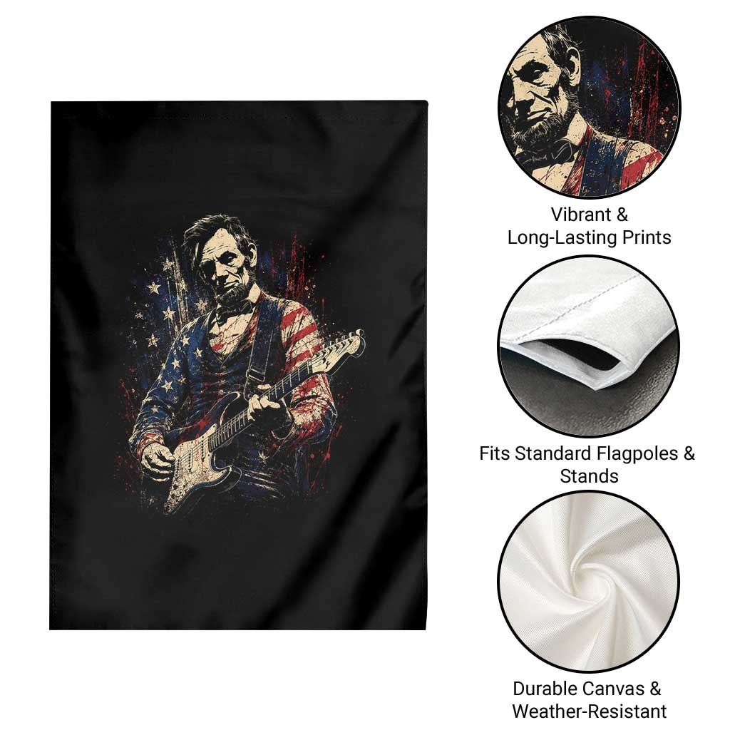 Abraham Lincoln Playing Guitar 4th of July Garden Flag TS14 Print Your Wear