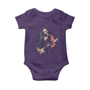 Abraham Lincoln Playing Guitar 4th of July Baby Onesie TS14 Purple Print Your Wear