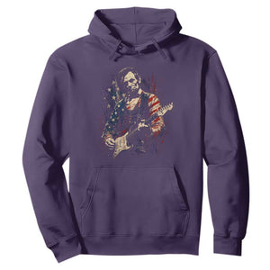Abraham Lincoln Playing Guitar 4th of July Hoodie TS14 Purple Print Your Wear
