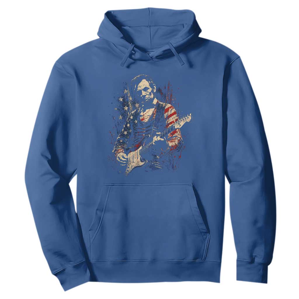 Abraham Lincoln Playing Guitar 4th of July Hoodie TS14 Royal Blue Print Your Wear