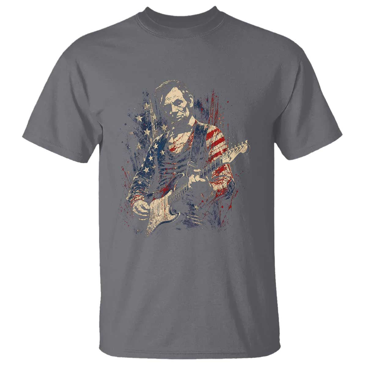 Abraham Lincoln Playing Guitar 4th of July T Shirt TS14 Charcoal Print Your Wear