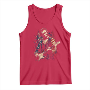 Abraham Lincoln Playing Guitar 4th of July Tank Top TS14 Red Print Your Wear