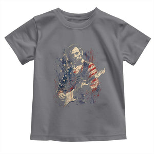 Abraham Lincoln Playing Guitar 4th of July Toddler T Shirt TS14 Charcoal Print Your Wear