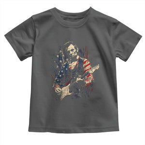 Abraham Lincoln Playing Guitar 4th of July Toddler T Shirt TS14 Dark Heather Print Your Wear