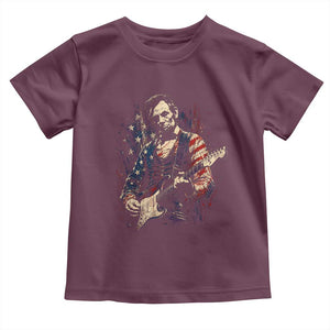 Abraham Lincoln Playing Guitar 4th of July Toddler T Shirt TS14 Maroon Print Your Wear