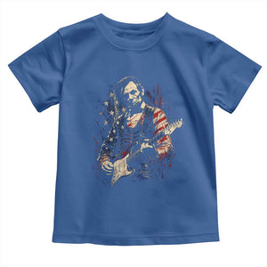 Abraham Lincoln Playing Guitar 4th of July Toddler T Shirt TS14 Royal Blue Print Your Wear