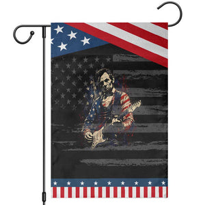 Abraham Lincoln Playing Guitar 4th of July Patriotic Garden Flag TS14 Distressed Black Blue Print Your Wear
