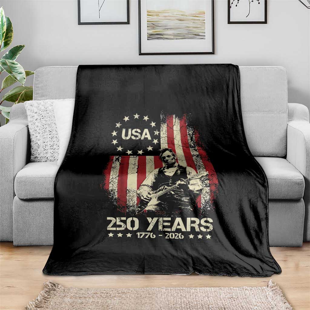 America's 250th Abraham Lincoln Playing Guitar Throw Blanket TS14 Print Your Wear