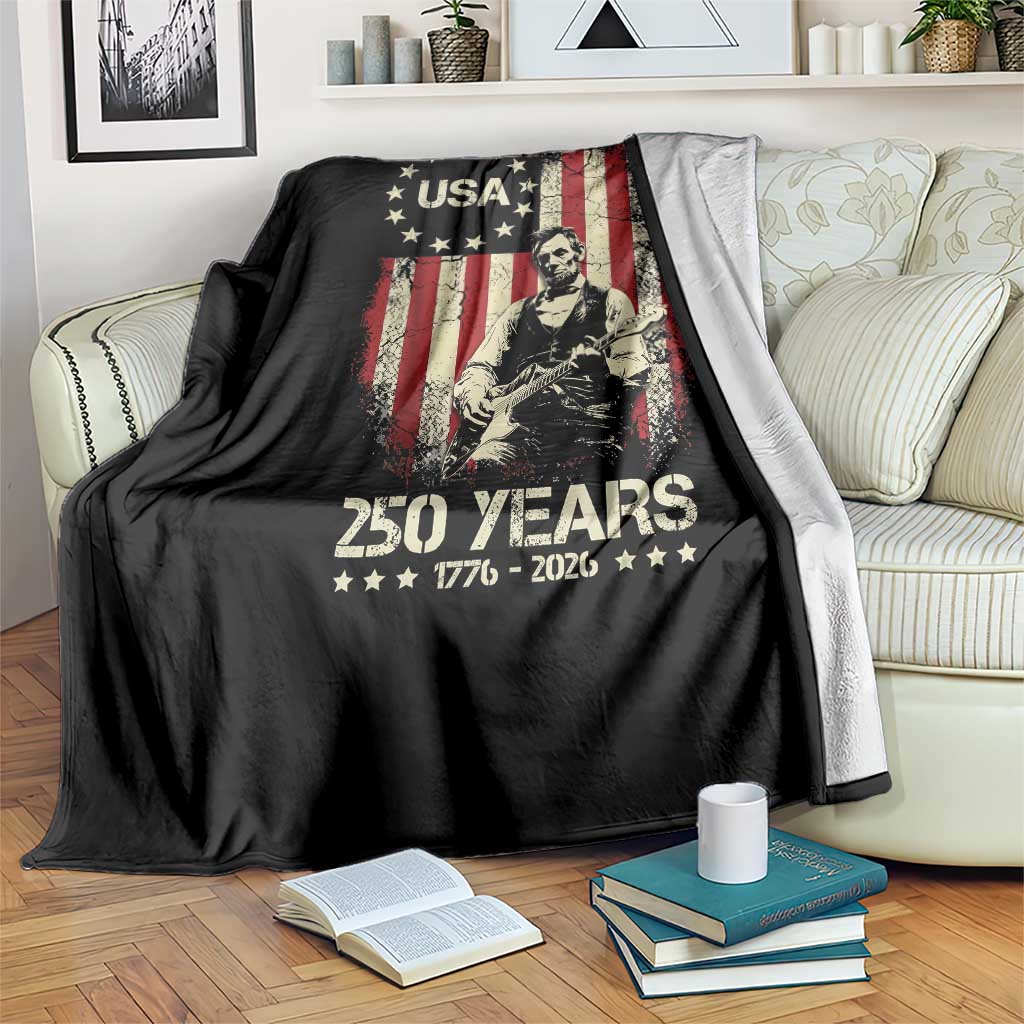 America's 250th Abraham Lincoln Playing Guitar Throw Blanket TS14 Print Your Wear