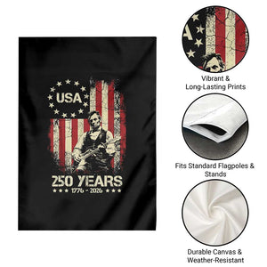 America's 250th Abraham Lincoln Playing Guitar Garden Flag TS14 Print Your Wear