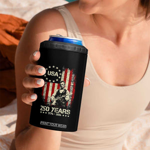 America's 250th Abraham Lincoln Playing Guitar 4 in 1 Can Cooler Tumbler TS14 Print Your Wear