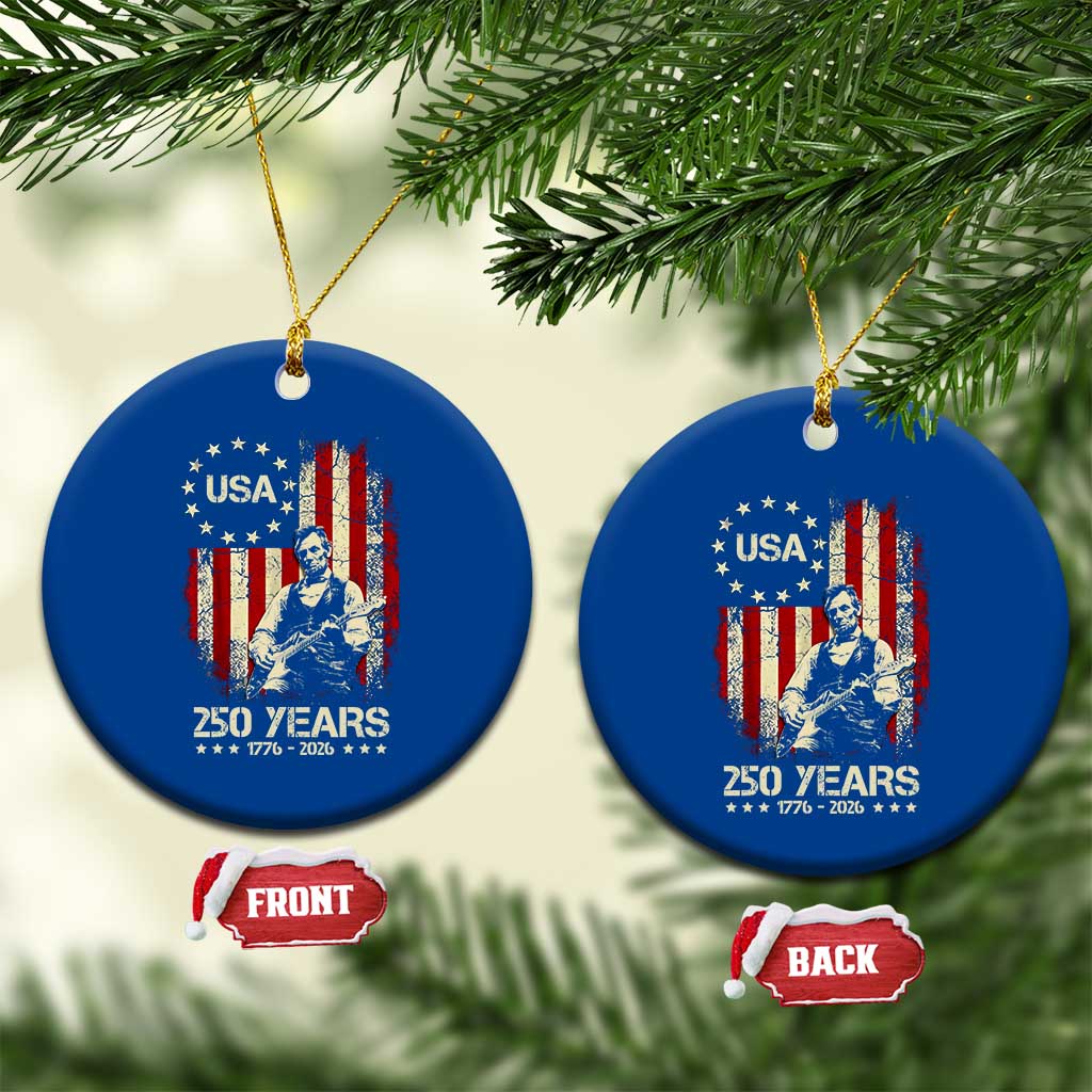 America's 250th Abraham Lincoln Playing Guitar Ceramic Ornament TS14 1pc Blue Print Your Wear