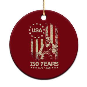 America's 250th Abraham Lincoln Playing Guitar Ceramic Ornament TS14 1pc Red Print Your Wear