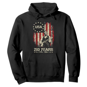 America's 250th Abraham Lincoln Playing Guitar Hoodie TS14 Black Print Your Wear