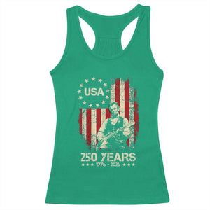 America's 250th Abraham Lincoln Playing Guitar Racerback Tank Top TS14 Irish Green Print Your Wear
