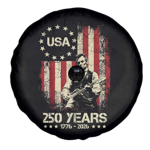 America's 250th Abraham Lincoln Playing Guitar Spare Tire Cover TS14 Print Your Wear