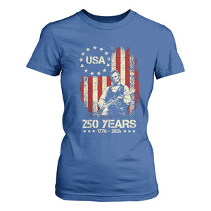 America's 250th Abraham Lincoln Playing Guitar T Shirt For Women TS14 Royal Blue Print Your Wear