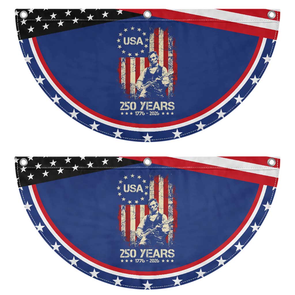 America's 250th Abraham Lincoln Playing Guitar Patriotic Fan Flag