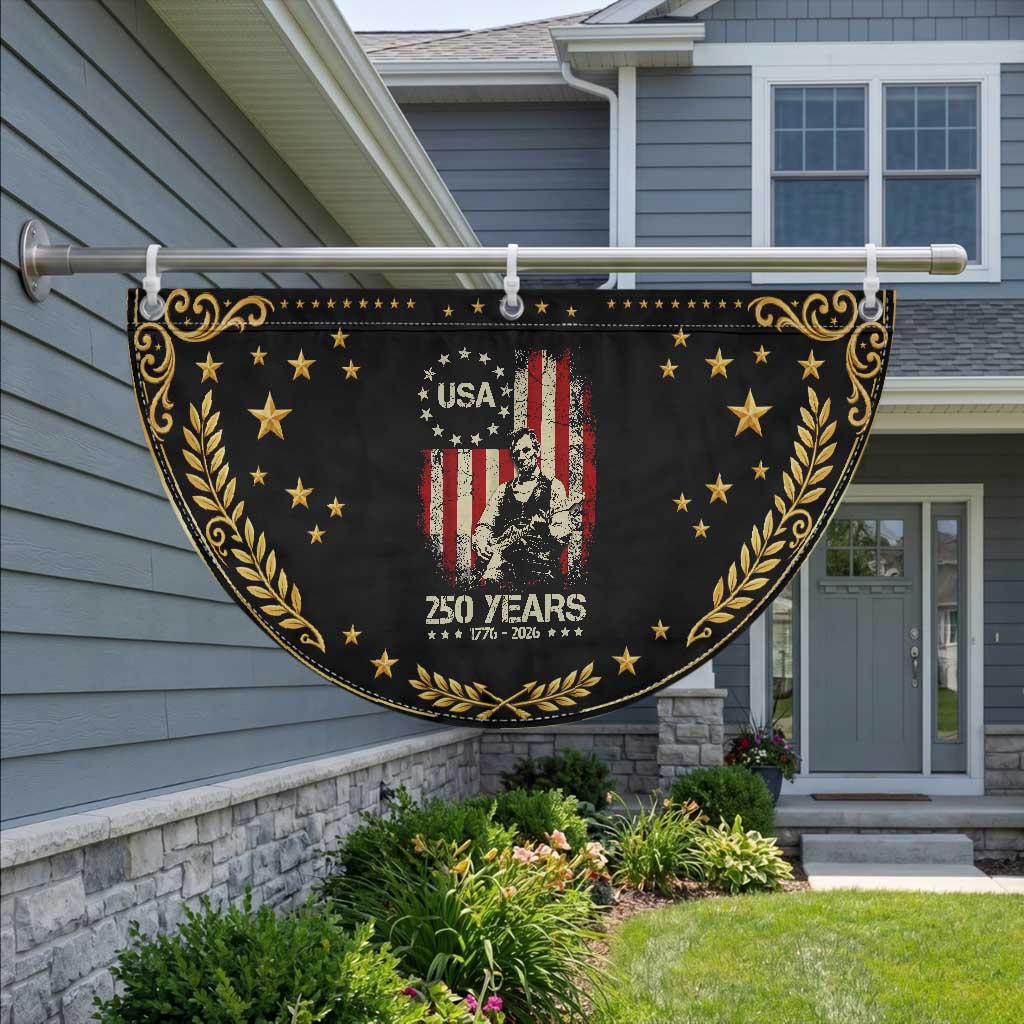 America's 250th Abraham Lincoln Playing Guitar Patriotic Fan Flag