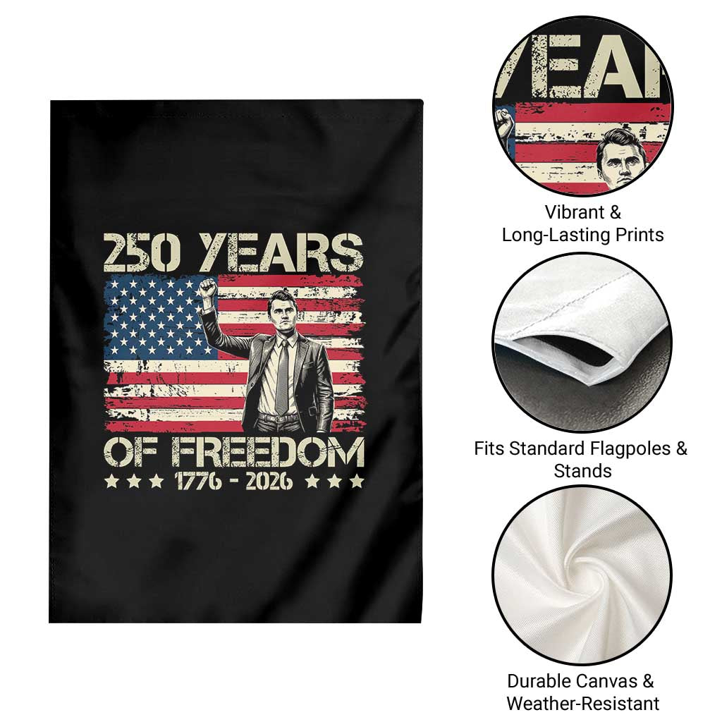 America 250 Years Garden Flag Charlie Kirk American Flag Freedom TS14 Print Your Wear