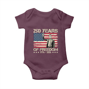America 250 Years Baby Onesie Charlie Kirk American Flag Freedom TS14 Maroon Print Your Wear