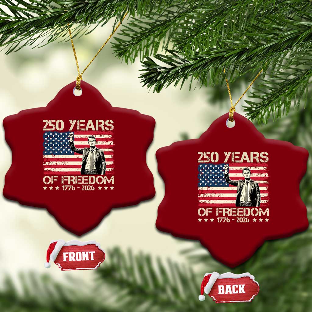 America 250 Years Ceramic Ornament Charlie Kirk American Flag Freedom TS14 Print Your Wear