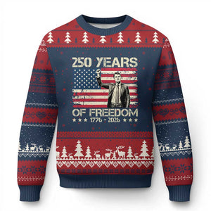 America 250 Years Ugly Christmas Sweater Charlie Kirk American Flag Freedom TS14 Navy Red Print Your Wear