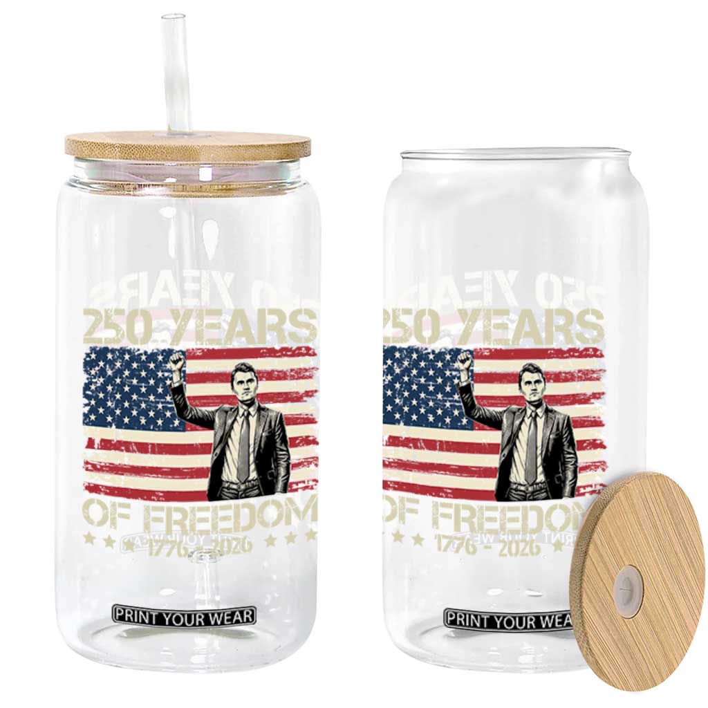 America 250 Years Glass Can Charlie Kirk American Flag Freedom TS14 Print Your Wear