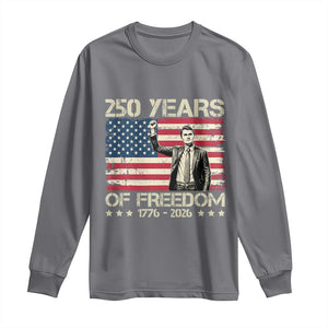 America 250 Years Long Sleeve Shirt Charlie Kirk American Flag Freedom TS14 Charcoal Print Your Wear