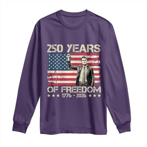 America 250 Years Long Sleeve Shirt Charlie Kirk American Flag Freedom TS14 Purple Print Your Wear