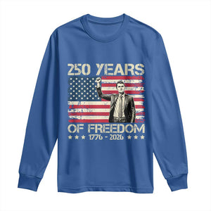 America 250 Years Long Sleeve Shirt Charlie Kirk American Flag Freedom TS14 Royal Blue Print Your Wear