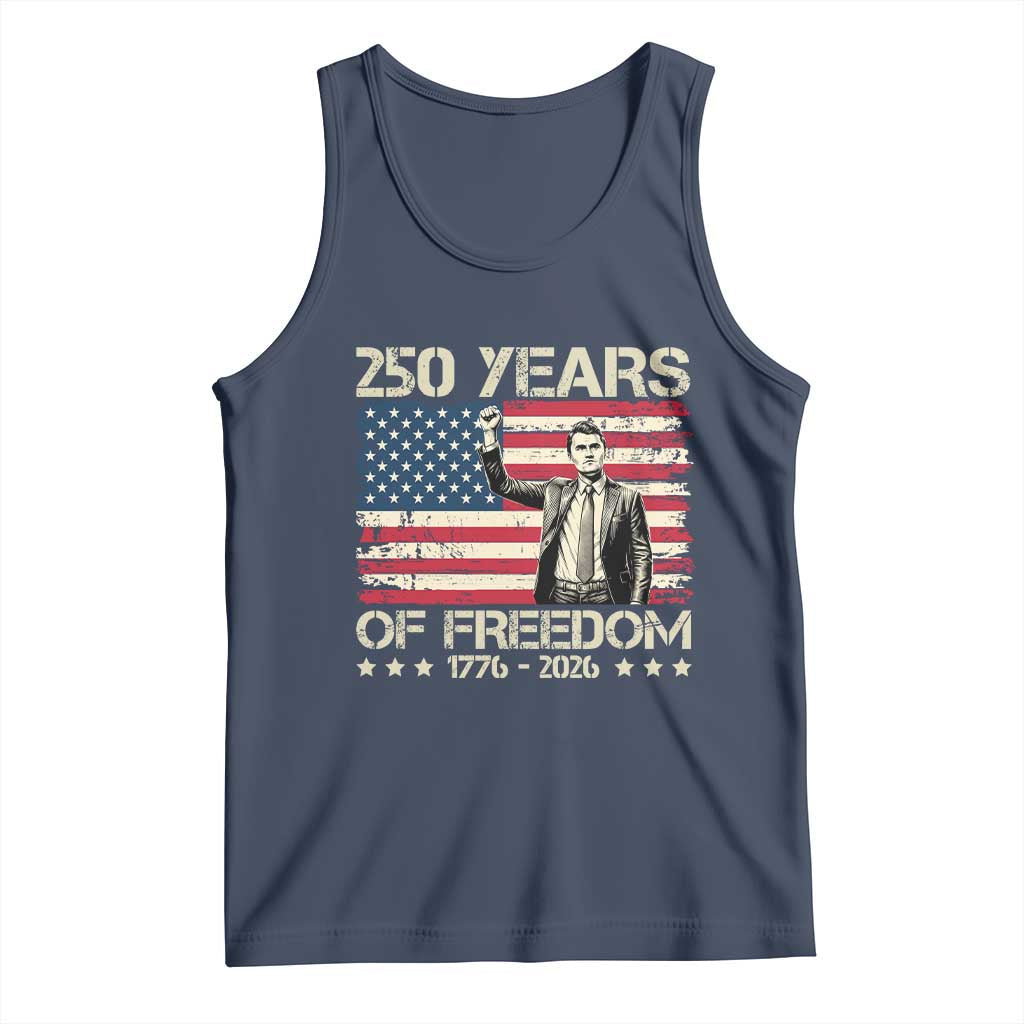 America 250 Years Tank Top Charlie Kirk American Flag Freedom TS14 Navy Print Your Wear