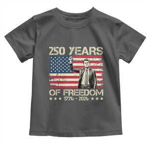 America 250 Years Toddler T Shirt Charlie Kirk American Flag Freedom TS14 Dark Heather Print Your Wear
