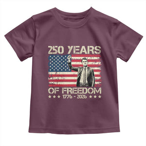 America 250 Years Toddler T Shirt Charlie Kirk American Flag Freedom TS14 Maroon Print Your Wear