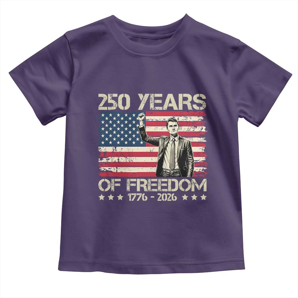 America 250 Years Toddler T Shirt Charlie Kirk American Flag Freedom TS14 Purple Print Your Wear