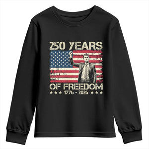 America 250 Years Youth Sweatshirt Charlie Kirk American Flag Freedom TS14 Black Print Your Wear